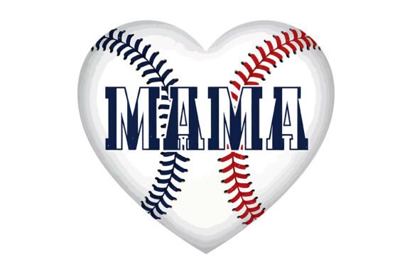 Baseball Mama Heart SVG: Graphics for T-Shirt Designs