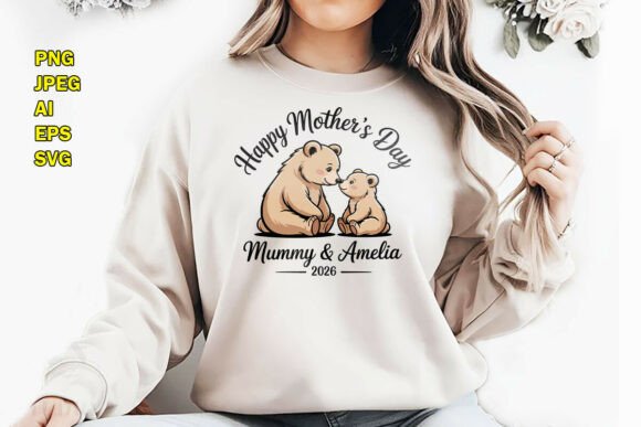 Mom & Bear Graphics for T-Shirt Designs
