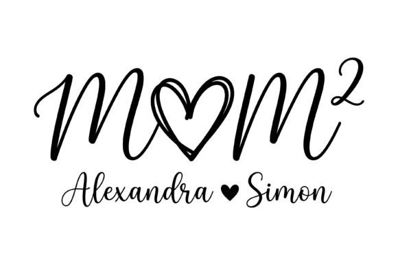 Mom Heart Custom Names Design: Graphics for T-Shirt Designs