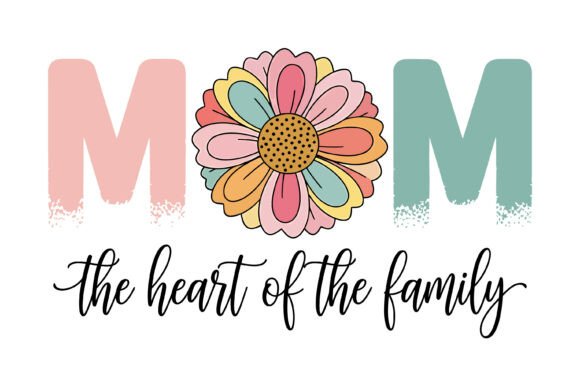 Mom Heart Floral Graphics for T-Shirt Designs