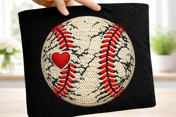 Retro Sport Baseball Faux Yarn Png: Graphics for T-Shirt Designs